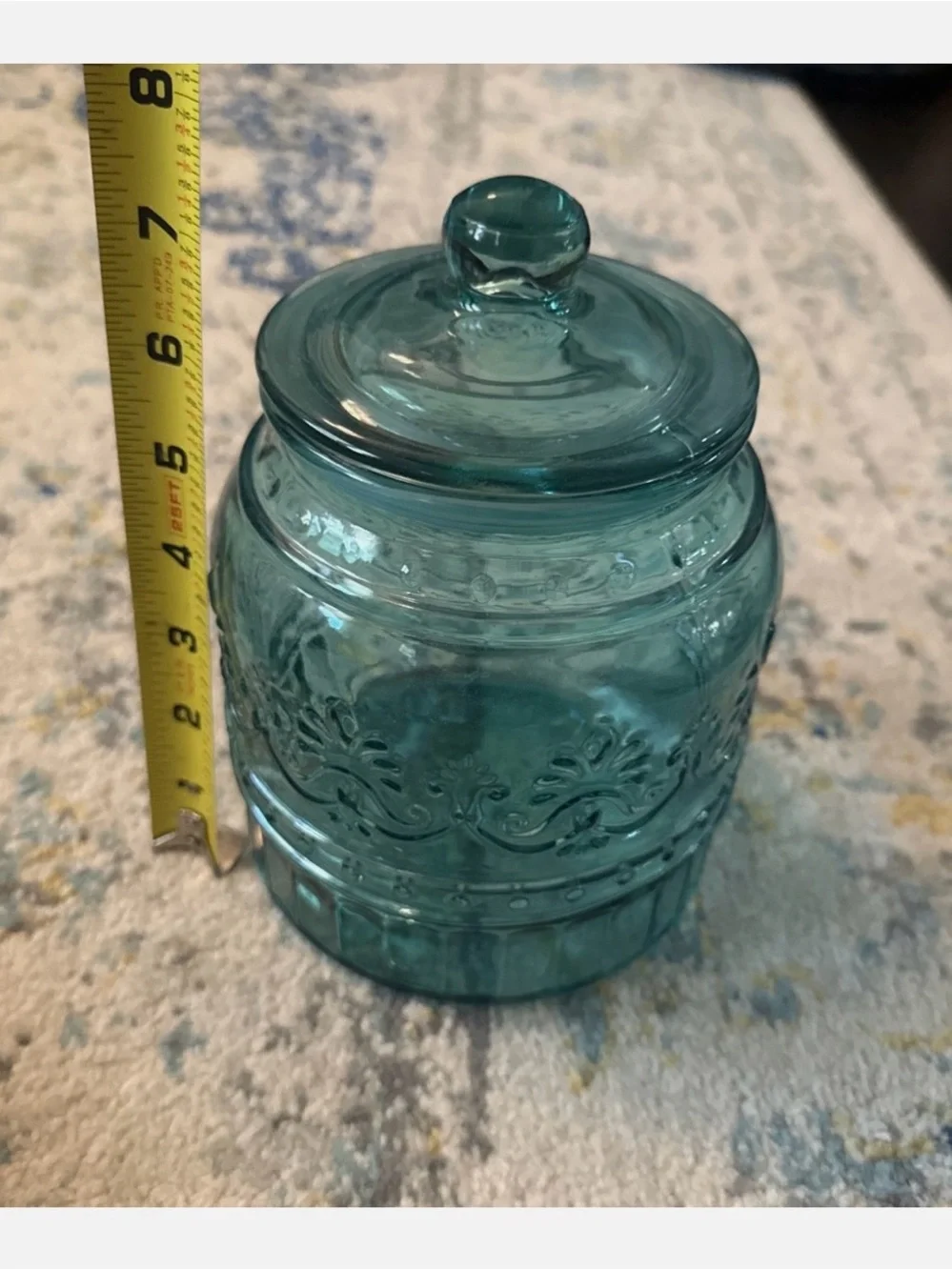 The Pioneer Woman Aqua Glass Canister with Lid